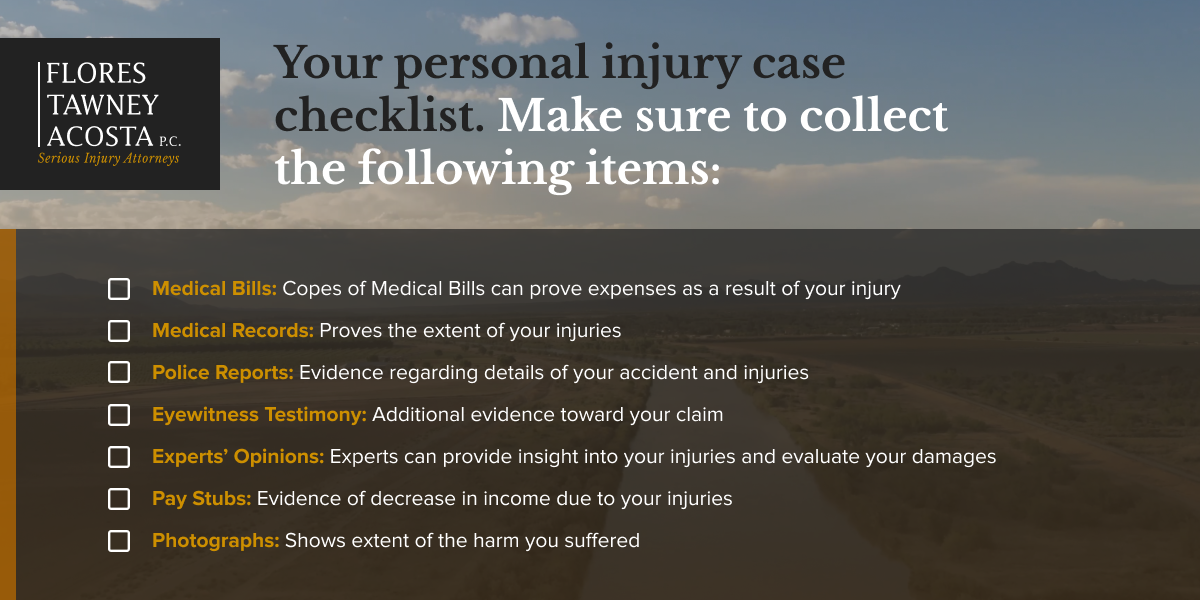 Personal injury case checklist FTALawfirm.com